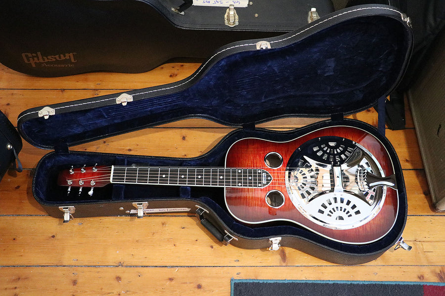 National Scheerhorn L-Body Figured Maple Square Neck Resonator