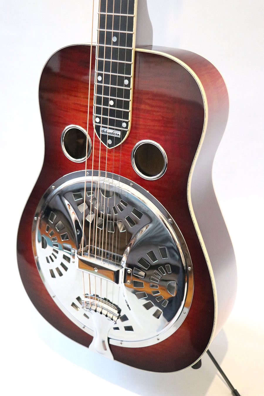 National Scheerhorn L-Body Figured Maple Square Neck Resonator